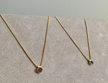 Load image into Gallery viewer, Solitaire Garnet Necklace: 14k Gold Filled Gemstone Choker
