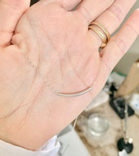 Load image into Gallery viewer, Sterling Silver Curved Bar Necklace: Minimalist Layering Jewelry
