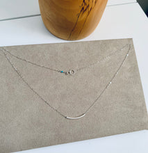 Load image into Gallery viewer, Sterling Silver Curved Bar Necklace: Minimalist Layering Jewelry

