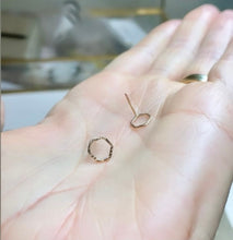 Load image into Gallery viewer, Textured Honeycomb 14kt Gold Filled Stud Earrings: Minimalist Hexagon
