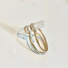 Load image into Gallery viewer, Raw Clear Quartz Point Ring: 14k Gold Filled Statement Ring

