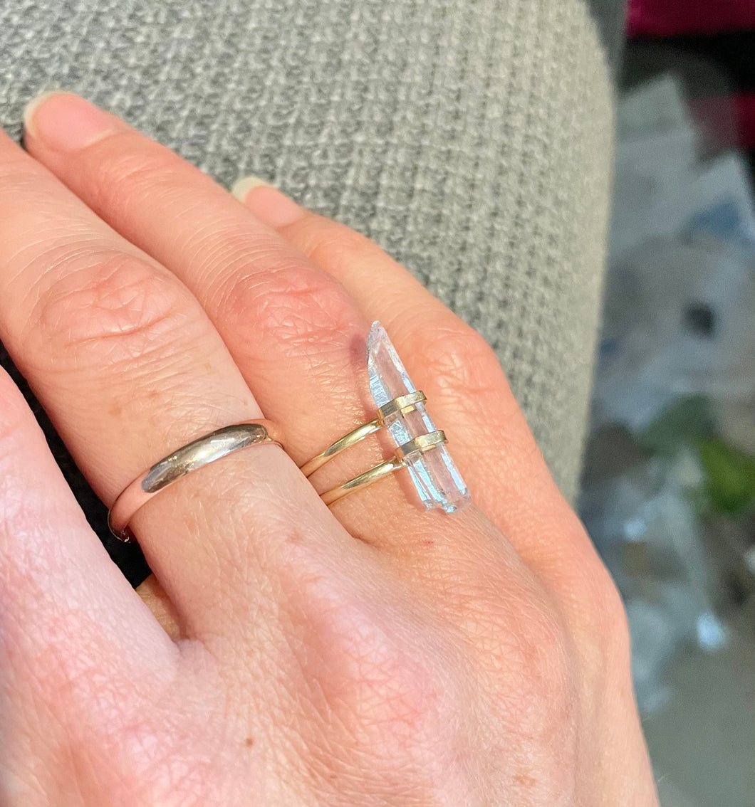 Raw Clear Quartz Point Ring: 14k Gold Filled Statement Ring