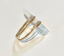 Load image into Gallery viewer, Raw Clear Quartz Point Ring: 14k Gold Filled Statement Ring
