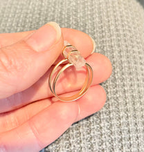 Load image into Gallery viewer, Raw Clear Quartz Point Ring: 14k Gold Filled Statement Ring
