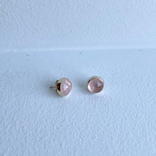 Load image into Gallery viewer, Morganite Stud Earrings: 14kt Gold Filled Bezel Setting, Pink Gemstone
