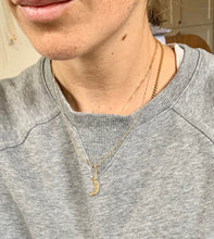 Load image into Gallery viewer, 14kt Gold Filled Crescent Moon Necklace: Hammered Celestial Pendant
