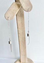 Load image into Gallery viewer, Raw Clear Quartz Sterling Silver Threader Earrings: Crystal Spike Dangle
