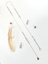 Load image into Gallery viewer, Amethyst Y Lariat Necklace: 14k Gold Filled Gemstone, February Birthstone
