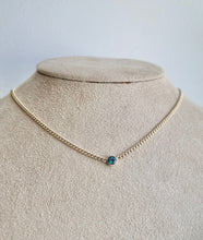 Load image into Gallery viewer, Garnet Solitaire Necklace: 14k Gold Filled Gemstone Choker
