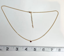 Load image into Gallery viewer, Garnet Solitaire Necklace: 14k Gold Filled Gemstone Choker
