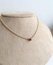 Load image into Gallery viewer, Garnet Solitaire Necklace: 14k Gold Filled Gemstone Choker
