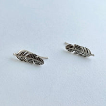 Load image into Gallery viewer, Sterling Silver Feather Ear Climbers: Minimalist Earrings
