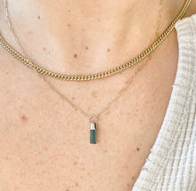 Load image into Gallery viewer, Raw Tourmaline Crystal Necklace: 14k Gold Filled Talisman Pendant
