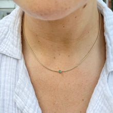 Load image into Gallery viewer, Garnet Solitaire Necklace: 14k Gold Filled Gemstone Choker
