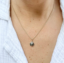 Load image into Gallery viewer, Pyrite necklace, 14k gold filled, Cuban link, minimalist, layering necklace
