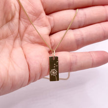 Load image into Gallery viewer, Hand Stamped Dandelion Necklace: 14k Gold Filled Wish Pendant
