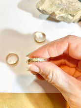 Load image into Gallery viewer, 14k Gold Filled Floral Ring: Thick Textured Stacking Band
