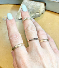 Load image into Gallery viewer, 14k Gold Filled Floral Ring: Thick Textured Stacking Band
