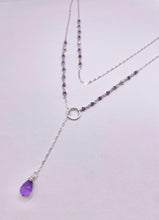 Load image into Gallery viewer, Clear Quartz Y Necklace: Gold Filled Lariat Gemstone Chain
