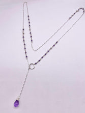 Load image into Gallery viewer, Clear Quartz Y Necklace: Gold Filled Lariat Gemstone Chain

