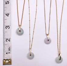 Load image into Gallery viewer, Burma Jade, donut necklace , jade pendant, minimalist jewelry, Lucky stone, lucky loop pendant, gold necklace, Myanmar Jade donut
