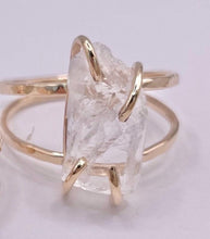 Load image into Gallery viewer, Raw Gemstone Stacking Ring: 14k Gold Filled, Ruby, Aquamarine
