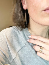 Load image into Gallery viewer, 14k Gold Filled Threader Earrings: Elegant Minimalist Style
