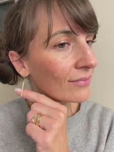 Load and play video in Gallery viewer, 14k Gold Filled Threader Earrings: Elegant Minimalist Style
