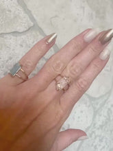 Load and play video in Gallery viewer, Raw Gemstone Stacking Ring: 14k Gold Filled, Ruby, Aquamarine
