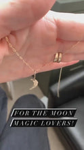 Load and play video in Gallery viewer, 14kt Gold Filled Crescent Moon Necklace: Hammered Celestial Pendant
